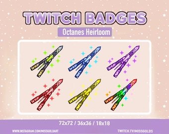 Octane Heirloom Badges, Octane Badges, twitch streamers, sub badges for twitch streamers, Octane Heirloom twitch emotes for streamers