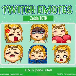 Zelda Tears of a Kingdom Emotes, Zelda emotes, twitch streamers, Emotes for twitch streamers, Zelda twitch emotes for streamers