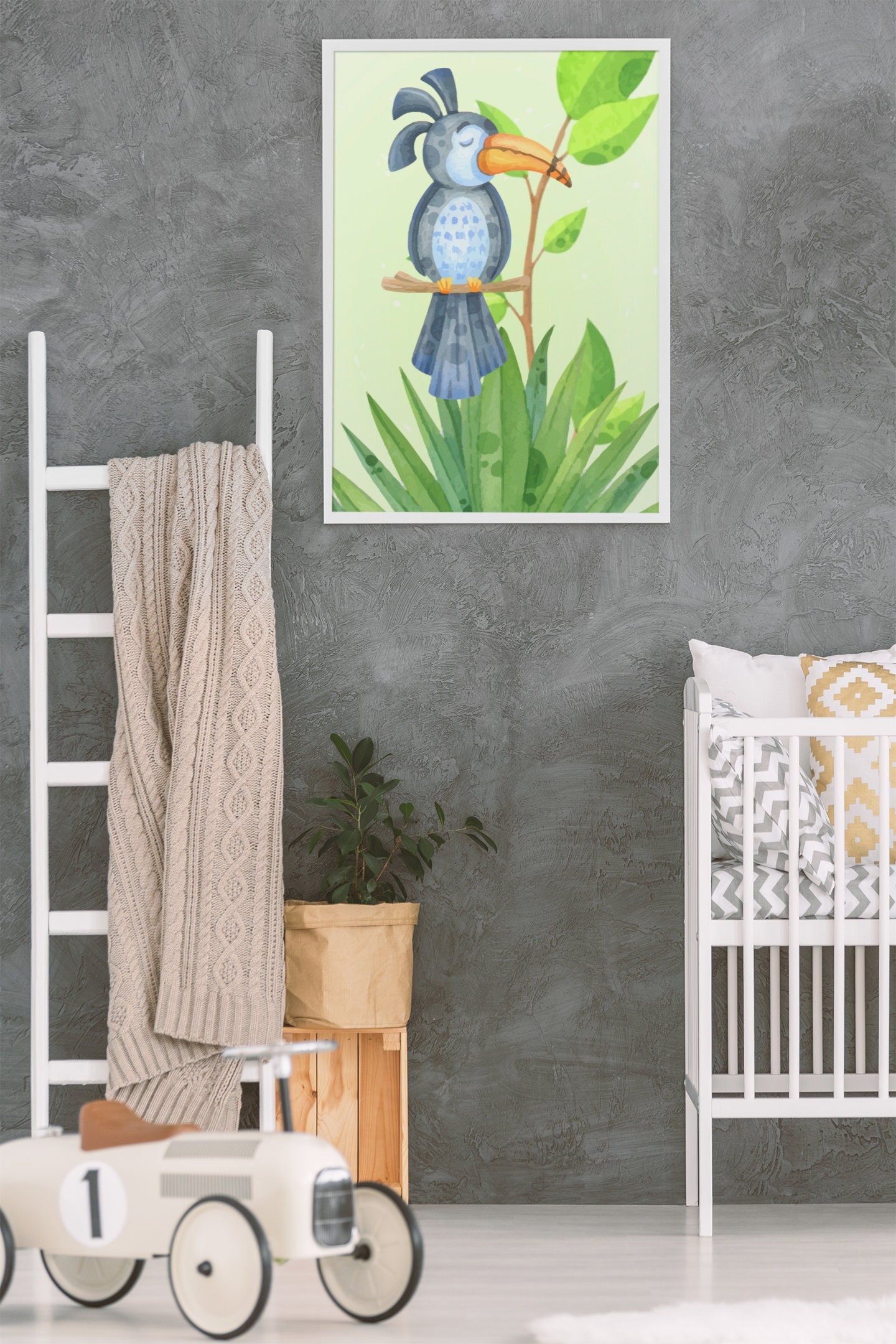 Tableau Enfant, Tableau Bébé, Toucan, Toile Animaux, Bébé Animaux, Zazou, Oiseau Tropicale