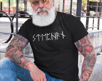 NAME in RUNES Viking T-Shirt, Customised Futhark Runes Tshirt, Personalised Norse Tee Shirt, Unisex Viking Clothing, Norse Mythology Gifts