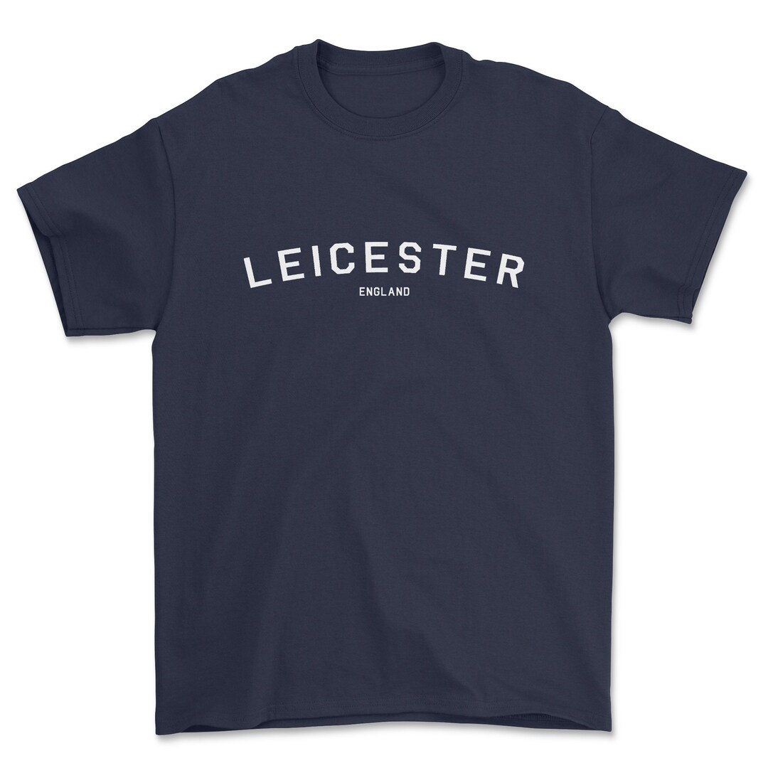 T-shirt Leicester England - Noir, Coton, Supporteur Ultras, Neuf Avec étiquettes