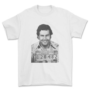Pablo Escobar mugshot t-shirt portrait- unisex Police gangster t-shirt gift.