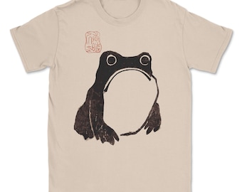 Sad Frog T-Shirt Unimpressed Frog tshirt, Grumpy Frog shirt - Japanese Aesthetic by Matsumoto Hoji