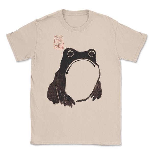 Sad Frog T-Shirt Unimpressed Frog tshirt, Grumpy Frog shirt - Japanese Aesthetic by Matsumoto Hoji