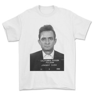 Johnny cash  mugshot t-shit portrait- unisex t-shirt gift.