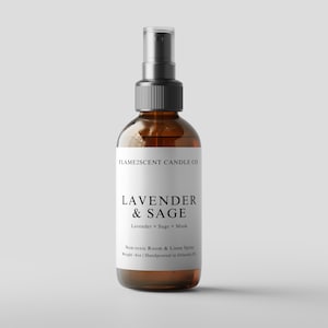 Lavender & Sage | All Natural Room and Linen Spray | Air Freshener | 4oz Amber Glass Bottle