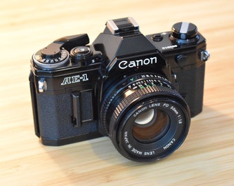 Canon AE-1 (Black) 35mm Vintage Film Camera