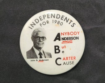 Rare Vintage Political Pin John Anderson President 1980 Button Republican PP26 