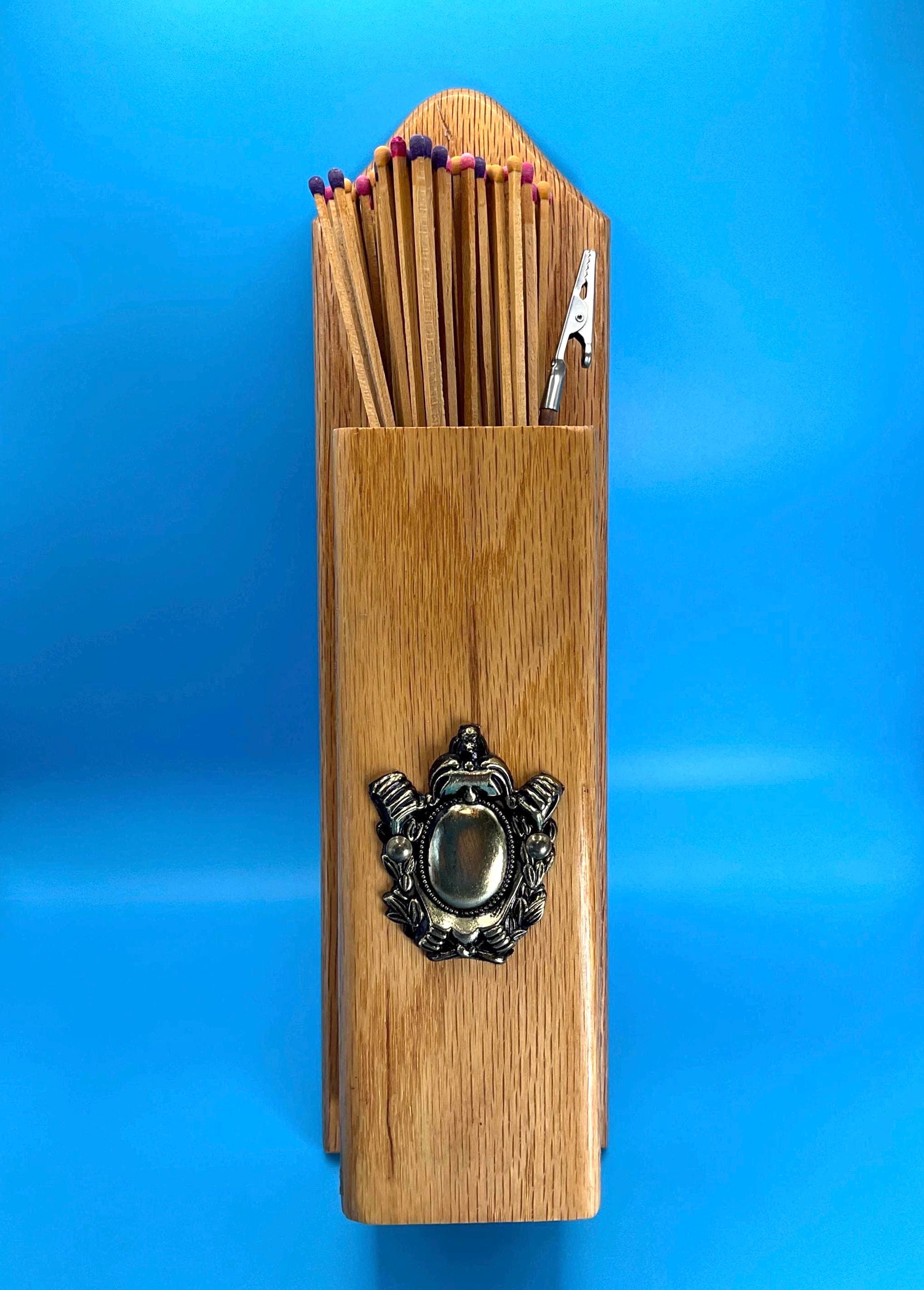 Matchstick Storage Wood Matchstick Box for Your Fireplace Hearth: Americana Match Storage ...