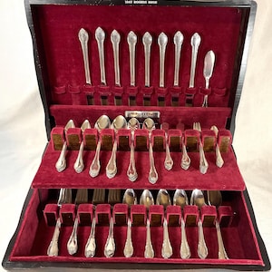 1847 Rogers Brothers Silberplattenbesteck-Set, 95-teiliges Remembrence-Muster