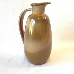 Vintage Frankoma Ceramic Glazed Pottery Pitcher in Beautiful Browns Marked Frankoma 835 to Bottom Mid Century Sweeping Design MCM