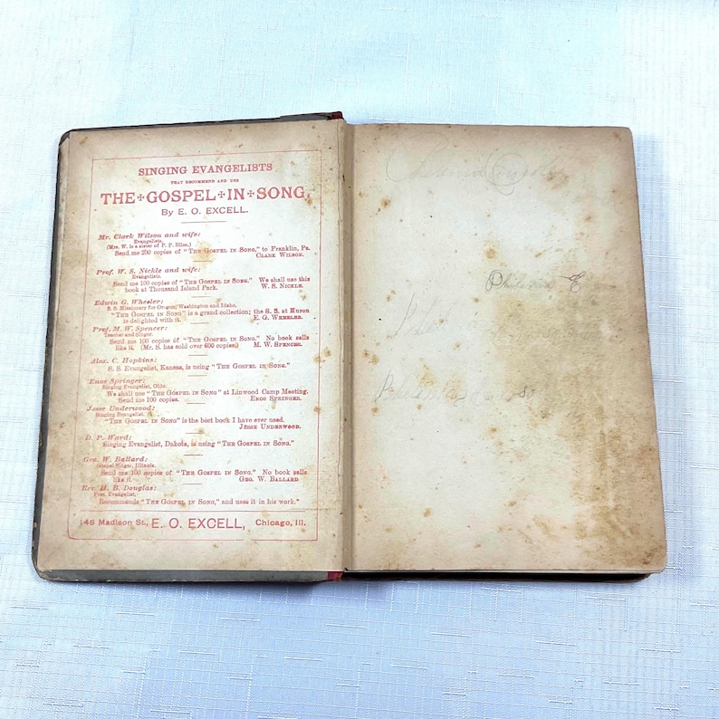 The Gospel in Song by EO Excell: 1885 Copyright for Sunday Schools and Revival Meetings image 6