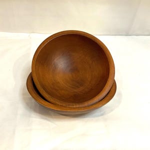 Handcrafted Wood Bowls by Croftery: Matching Vintage Serving Set