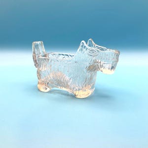1930er Jahre Scottie Dog Dish von L.E. Smith Glass Company aus Pennsylvania