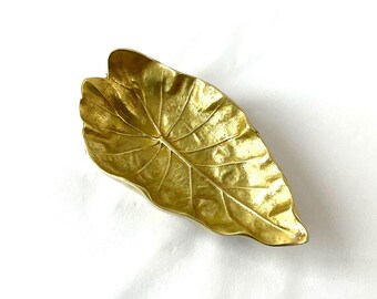 ヴィンテージ真鍮リーフディッシュ：MCMの小物入れ/キャンディボウル