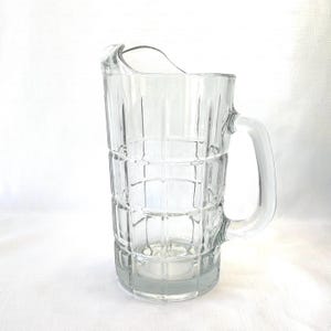 Vintage Anchor Hocking Manchester Plaid Glass Pitcher