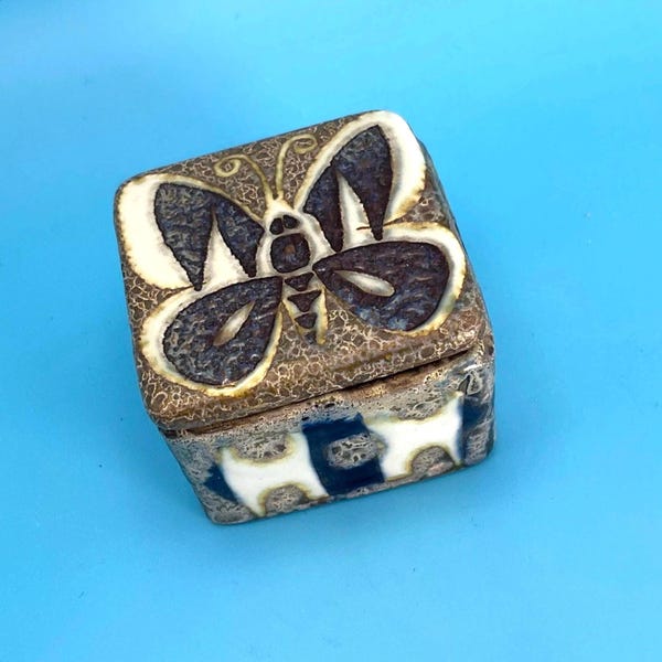 Royal Copenhagen Butterfly Box by Artist Nils Thorsson, BACA Series, Mid Century Modern