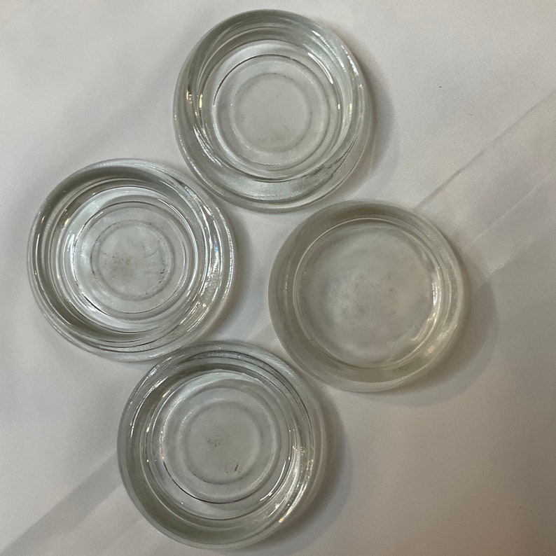 Vintage Glass Furniture Coasters Gliders Floor Protectors 3 Round Chair