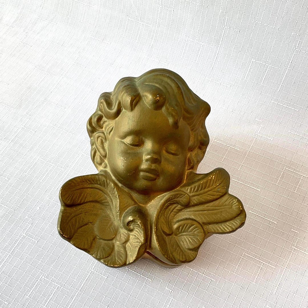 Covered Cherub Dish With a Darker Antiqued Gold/brass Guilding and ...