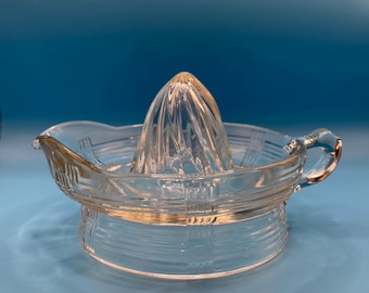 Presse-agrumes Vintage En Verre Bleu – Rétro Et Fonctionnel – Bon état