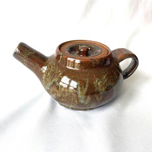 Artisan Red Clay Teapot: Rustic Drip Glaze, Artist Signed