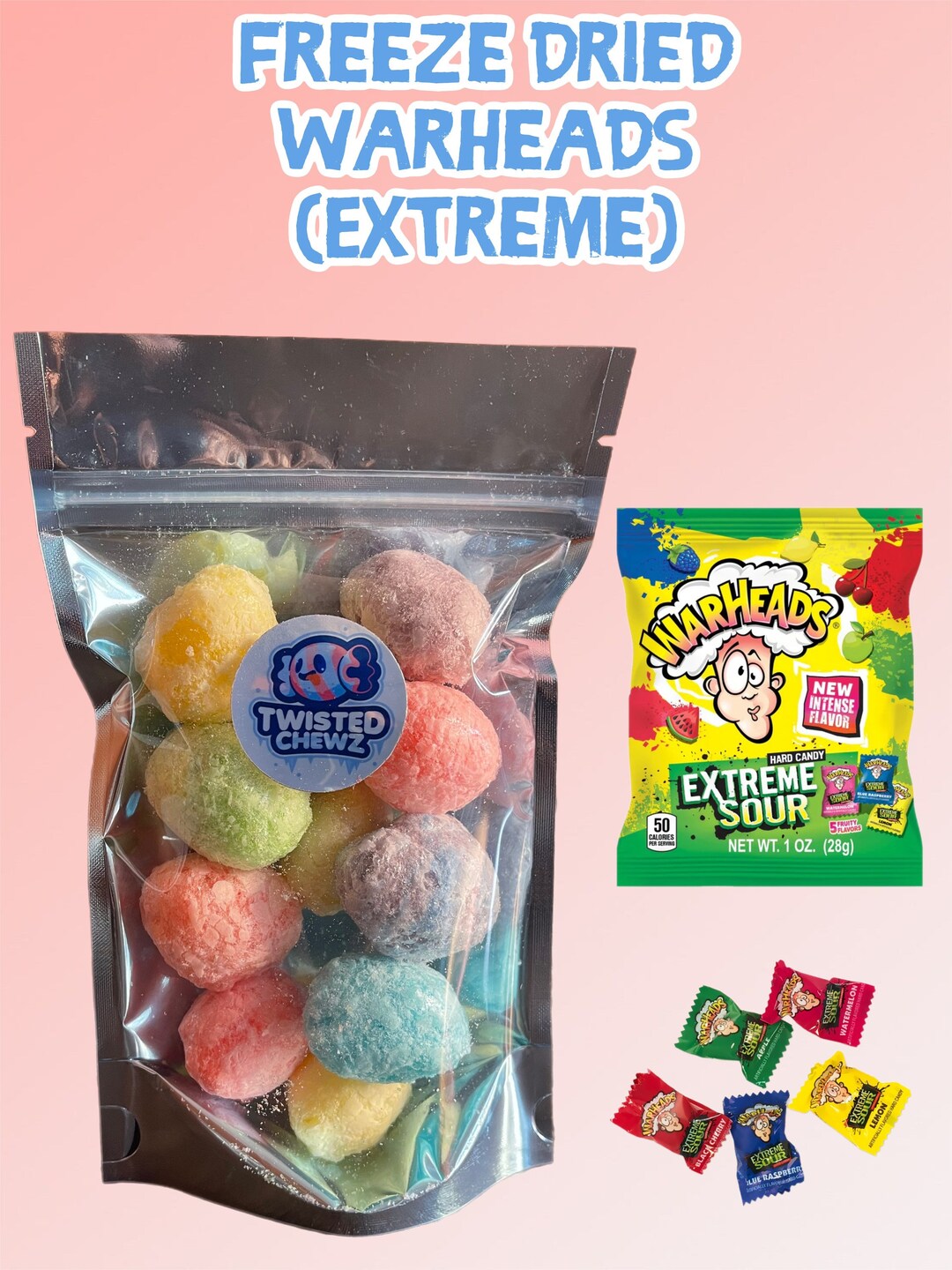 Freeze Dried Warheads extreme Etsy
