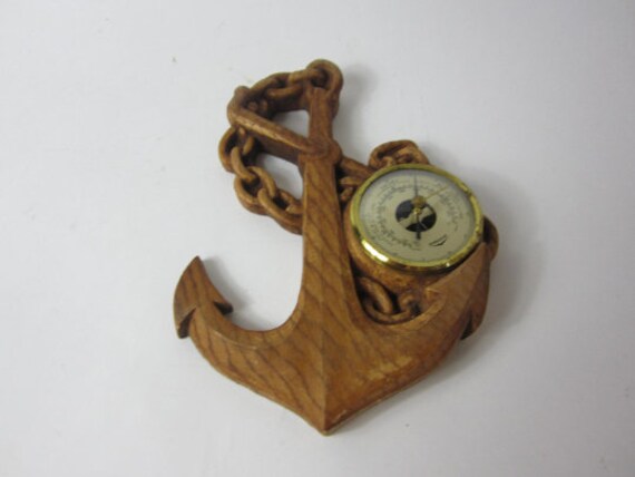 Superbe Baromètre en Bois Sculpté à La Main Français Vintage avec Garniture Laiton.