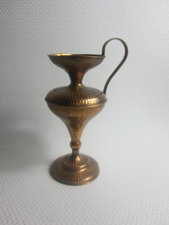 Superbe Pichet/Vase en Cuivre Vintage Français Battu à La Main.
