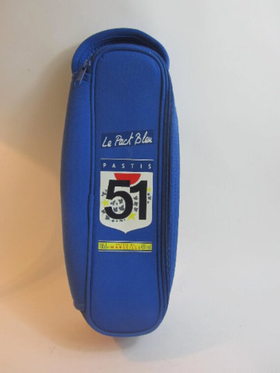 Superbe Français Étui/Support de Bouteille en Tissu Pastis 51 Vintage.