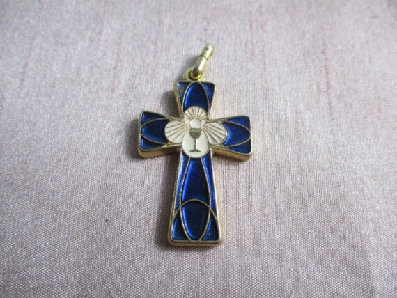 Superbe Crucifix/Pendentif Croisé Vintage Français en Laiton.