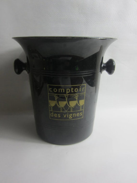 Magnifique Seau à Glace Noir/Refroidisseur de Vin Champagne Pour Le en Plastique. Fabriqué France.