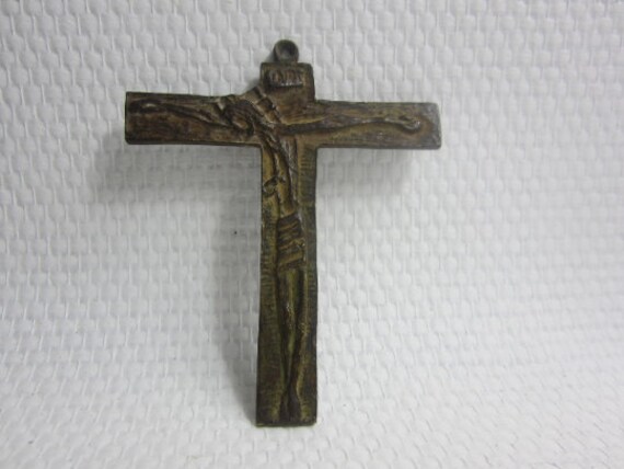 Magnifique Français Crucifix/Croix Jésus Unique sur La en Fer.