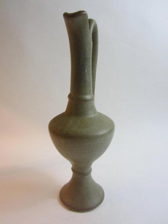 Superbe Vase/Pichet en Céramique Gris Vintage Français.