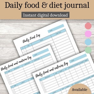 Tägliches Lebensmittel- und Diät-Journal, Tägliches Ernährungstagebuch, Lebensmittel- und Symptome-Tracker, Lebensmittel- und Medikamente-Tracker, Lebensmittel- und Kalorien-Tracker