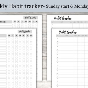 Habit tracker printable,Weekly habit tracker,Daily habit tracker,Everyday habit journal