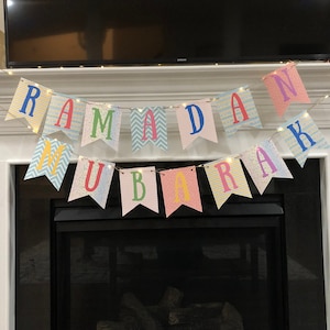 Ramadan Mubarak banner printable,Ramadan Mubarak sign,Ramadan Kareem banner,Ramadan decor