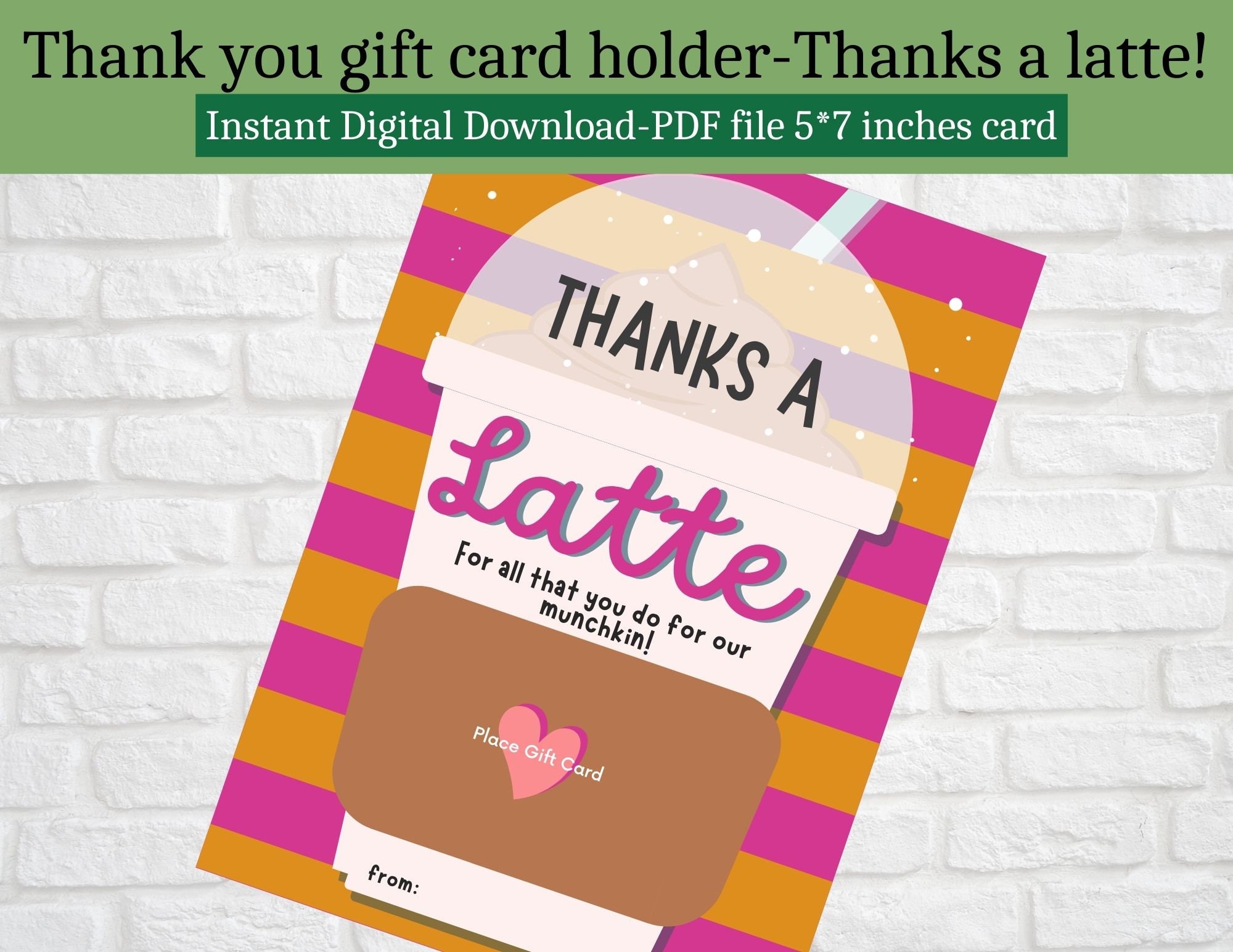 Dunkin Donuts Appreciation Gift Card Holder Printable,teacher ...