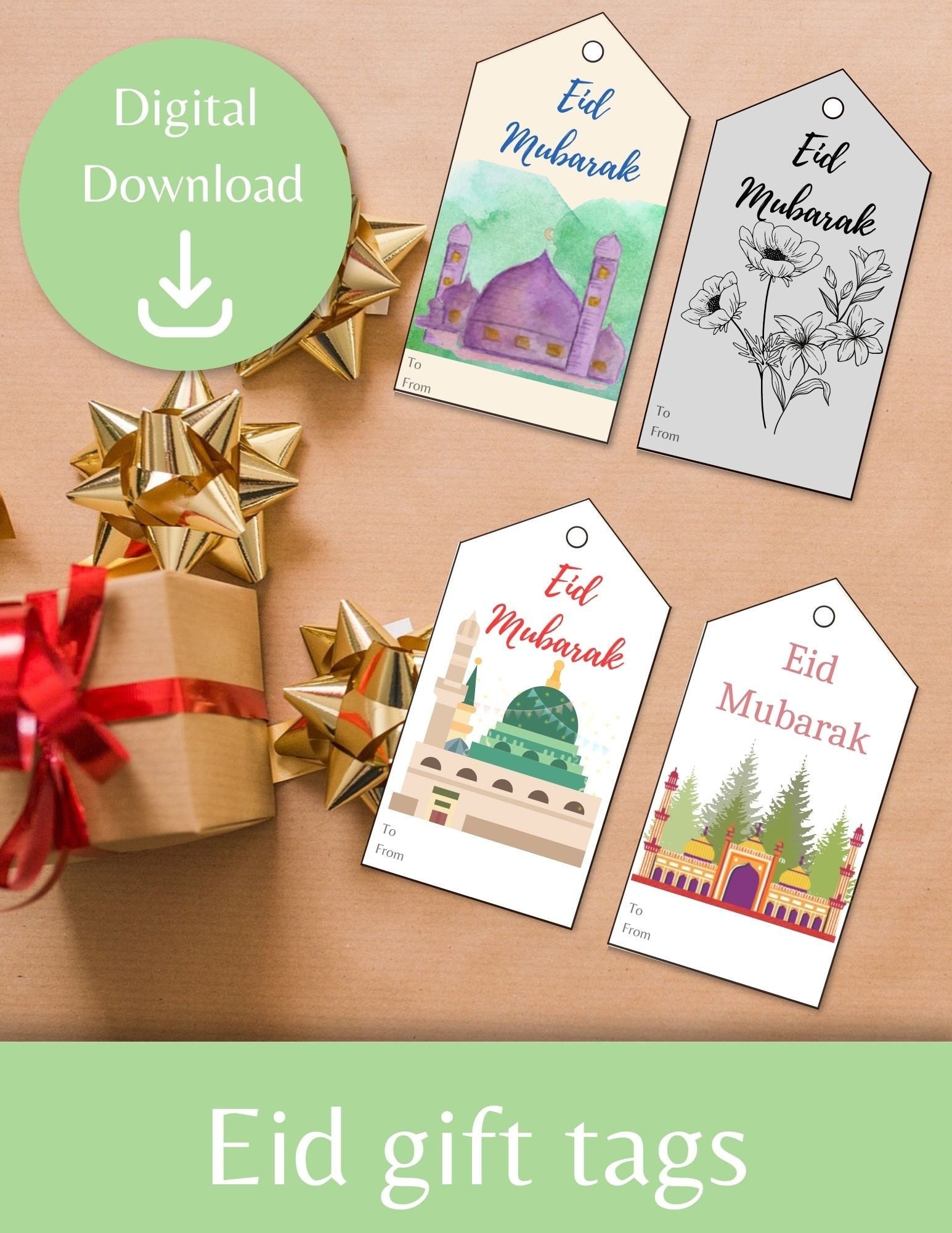Printable Eid Mubarak Gift Tag,happy Eid Gift Tag,eid Favors,gift Label - Etsy