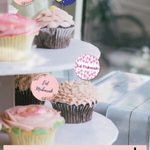 Eid Mubarak Cupcake Toppers Printable,happy Eid Cupcake Toppers ,eid ...