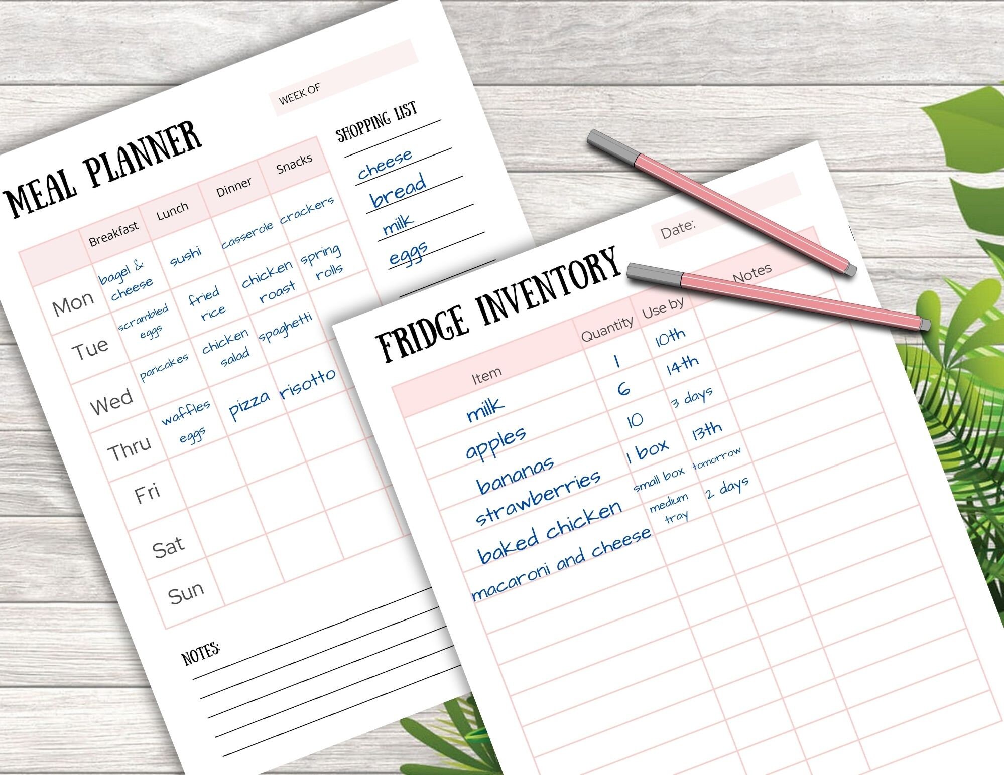 Kitchen Inventory Bundle and Meal Planner Printable - Etsy