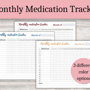 Monthly Medication tracker printable,30-day medicine tracker,Medication planner