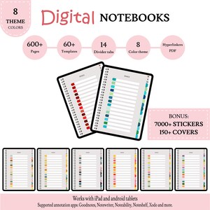 Elegante cuaderno digital para estudiantes modernos, con hipervínculos y personalizable, ideal para el éxito académico, un excelente regalo para estudiantes.
