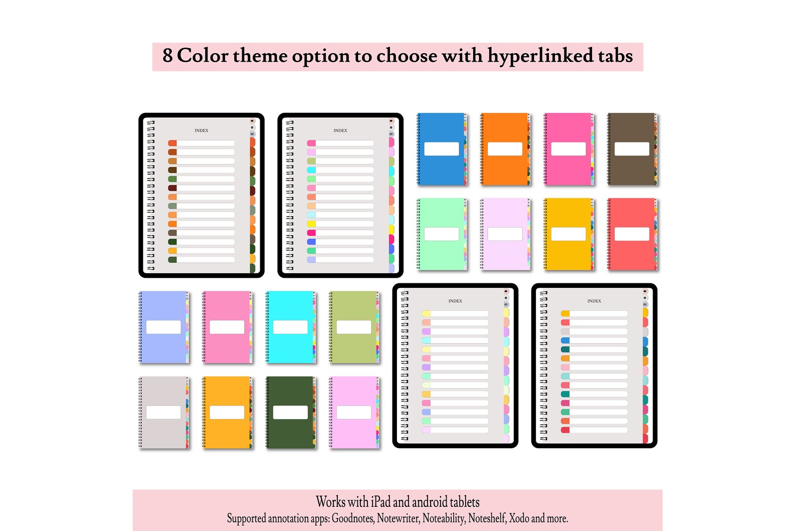 Digital Student Notebook: Colorful, Editable PDF Planner for Efficient ...