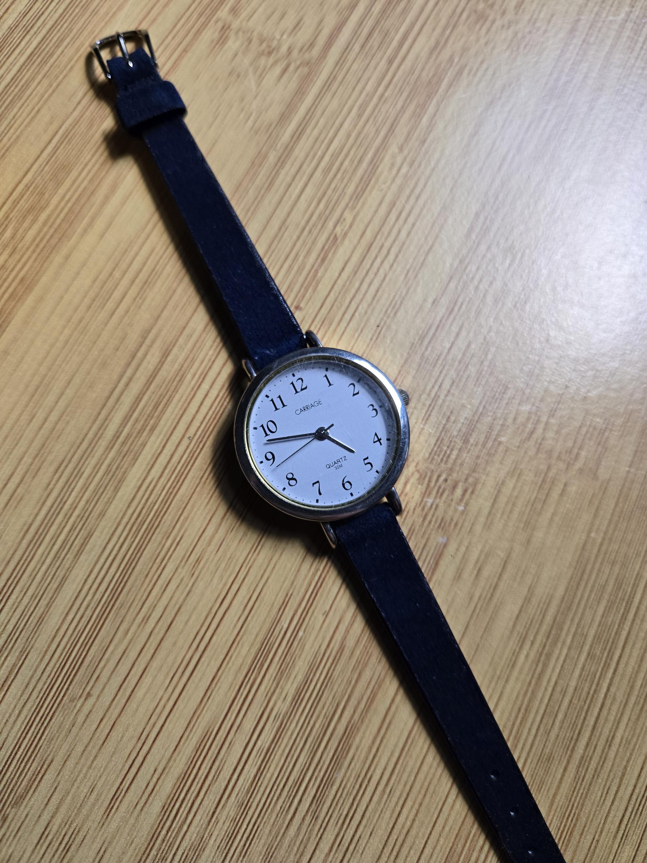 Carriage Timex Watch Rectangular Quartz Black Leather Wide Cuff Band Y2K TIMEX Trend Women Black Rectangle Dial Analog Watch  main image 3