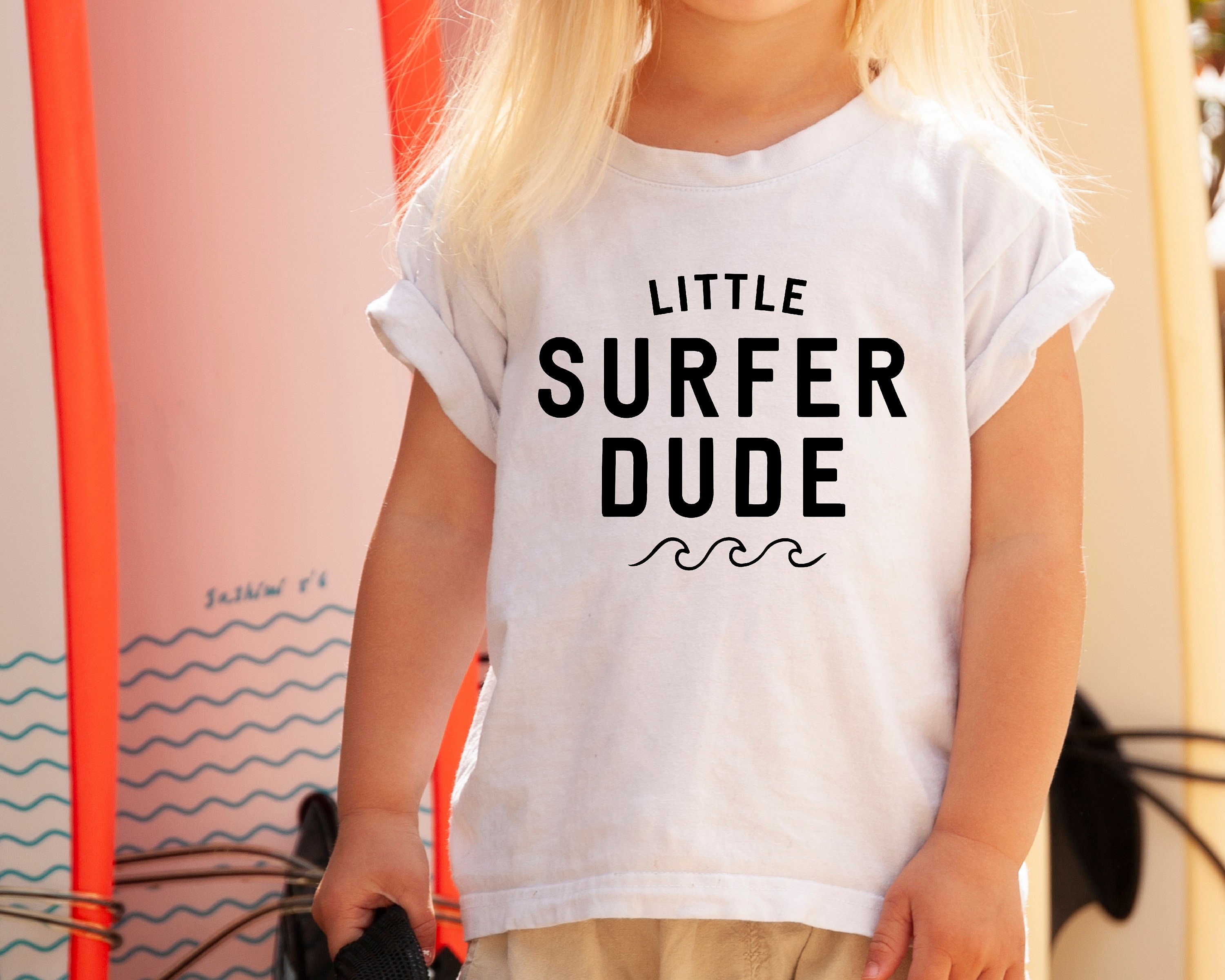 Little Surfer Dude, Surf Wear for Kids, Surfer Gifts, Beach Tee
