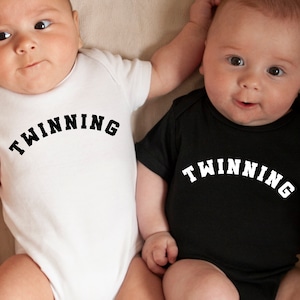 Twinning One piece, 100% Cotton Baby One piece, Twin Boy Outfit, Twin Girl, Minimalist Twin Outfit