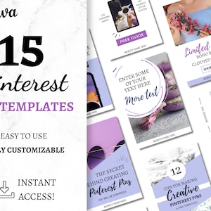 Pinterest Templates Canva, Purple Pinterest Templates, Pinterest Pins, Canva templates, Pin Template, Pinterest Pin Templates