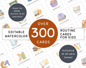 Editable Kids Daily Routine Cards: Visual Montessori Chore Chart (Digital Download)