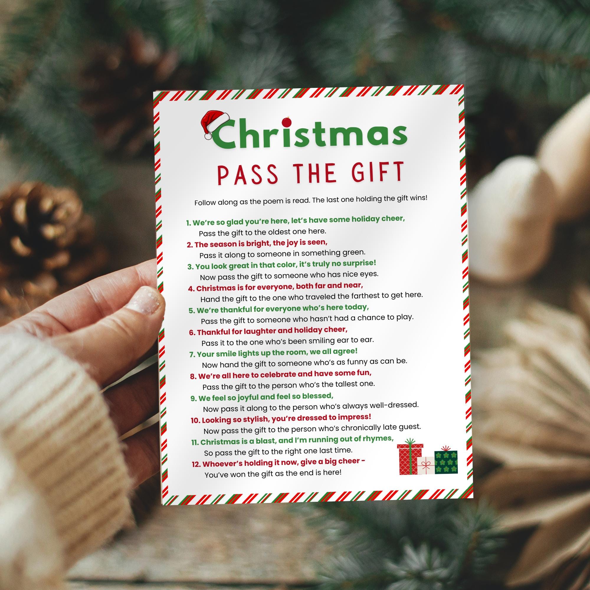 Christmas Pass the Gift Game Printable - Il Fullxfull.6463109450 Kgyq 