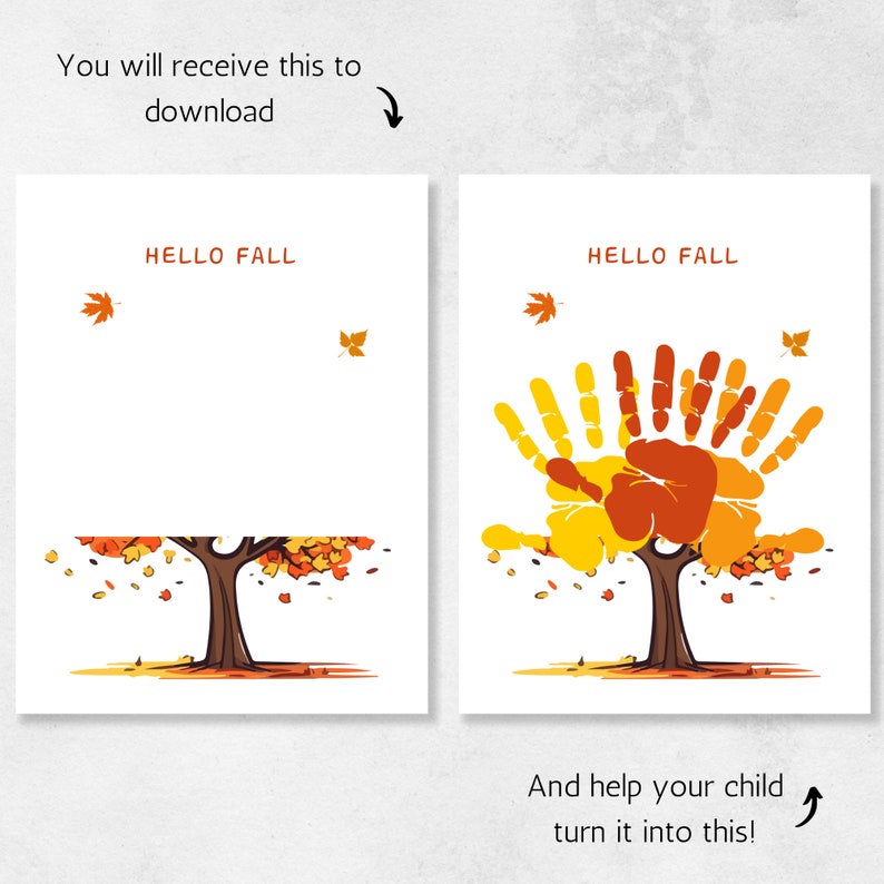 Fall Handprint Tree Art: Printable Autumn Craft (digital Download) - Etsy